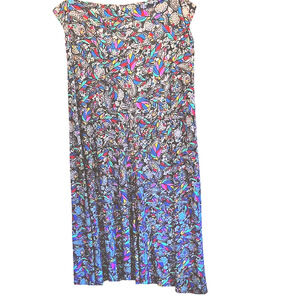 Lularoe Maxi A-Line Skirt w/fold waist band, colorful, SZ 3XL